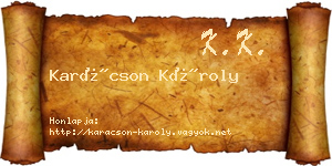 Karácson Károly névjegykártya