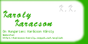 karoly karacson business card