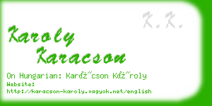 karoly karacson business card